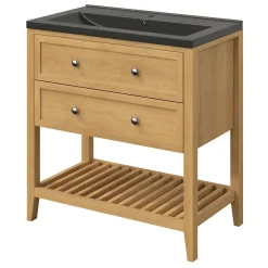GoodHome Plan vasque noir Nira 80 cm