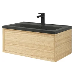 GoodHome Plan vasque noir Nira 80 cm