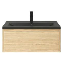GoodHome Plan vasque noir Nira 80 cm