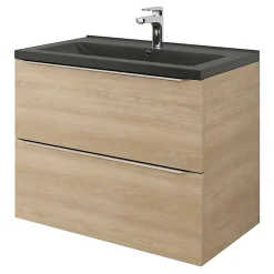 GoodHome Plan vasque noir Nira 80 cm