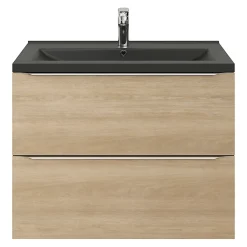 GoodHome Plan vasque noir Nira 80 cm