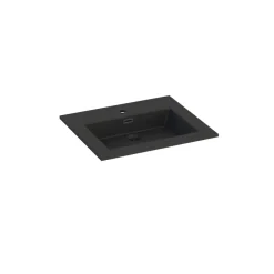 Plan vasque noir mat en résine l.60 cm, Pamili