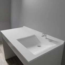 Cuisibane Plan vasque RESIPLAN - 124 cm avec vasque déportée à droite