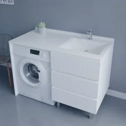 Cuisibane Plan vasque RESIPLAN - 124 cm avec vasque déportée à droite