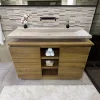 C-Negoce Plan vasque simple beige en travertin Provence - 120 x 45 x 10 cm -* Plan Simple Vasque