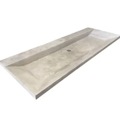 C-Negoce Plan vasque simple beige en travertin Provence - 120 x 45 x 10 cm -* Plan Simple Vasque