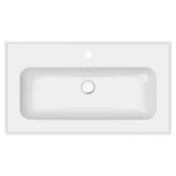 GoodHome Plan vasque simple blanc en céramique l.80 cm, Endell