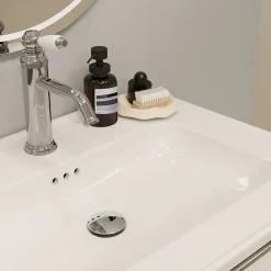GoodHome Plan vasque simple blanc en céramique l.60 cm, Endell* Plan Simple Vasque
