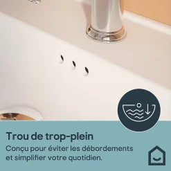 GoodHome Plan vasque simple blanc en céramique l.100 cm, Endell