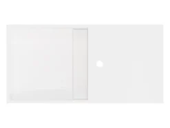 Vente-unique Plan vasque suspendu en solid surface avec niche - Blanc - L80 x l40 x H20 cm - GOYOKO