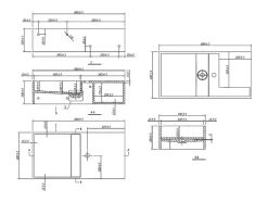 Vente-unique Plan vasque suspendu en solid surface avec niche - Blanc - L80 x l40 x H20 cm - GOYOKO