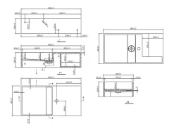 Vente-unique Plan vasque suspendu en solid surface avec niche - Blanc - L80 x l40 x H20 cm - GOYOKO