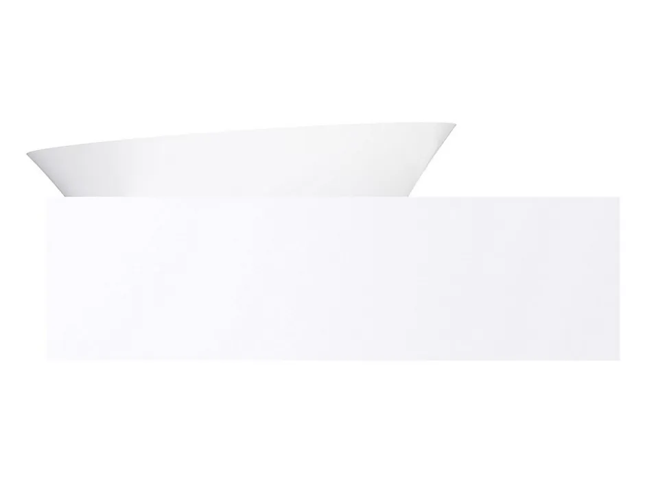 Vente-unique Plan vasque suspendu en solid surface avec porte serviettes - Blanc - L100 x l54 x H20 cm - YUMIKO* Plan Simple Vasque