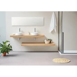 Sanycces Plan vasque suspendu ZERO pour salle de bain design chêne 45 x 80 cm
