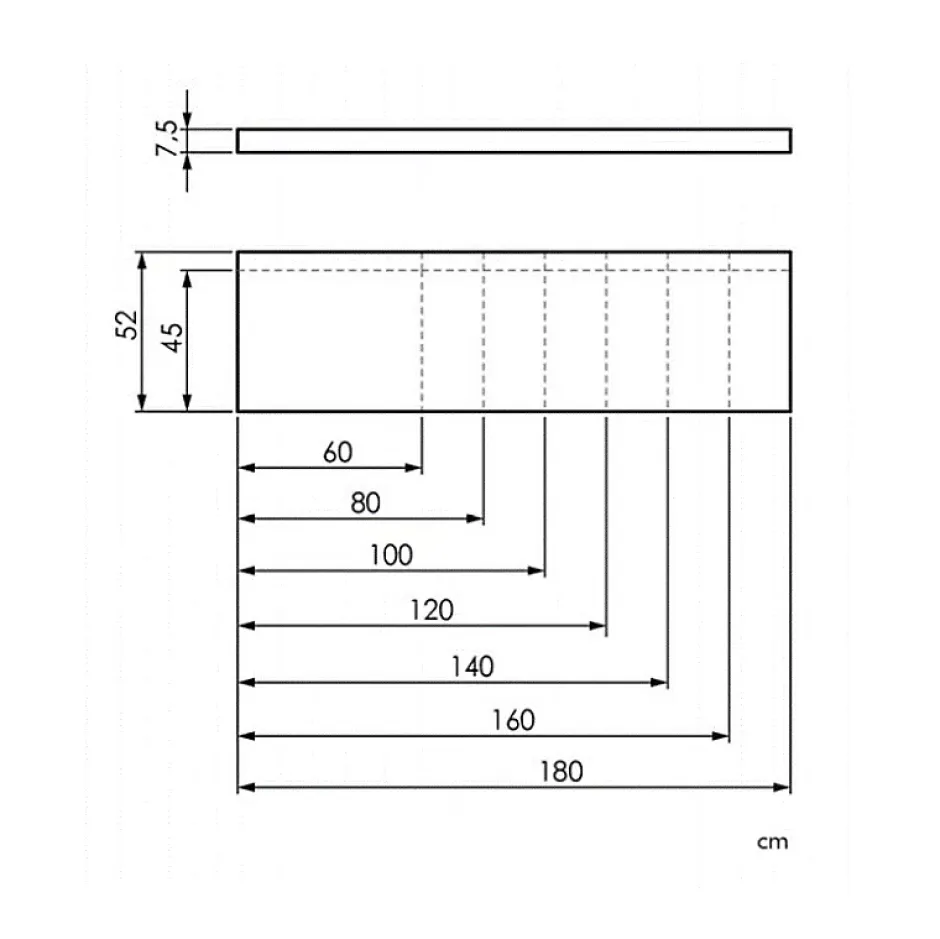 Sanycces Plan vasque suspendu ZERO pour salle de bain design chêne 52 x 160 cm* Plan De Travail Salle De Bains