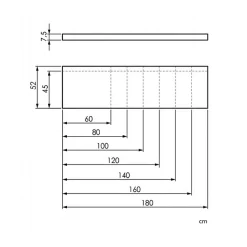 Sanycces Plan vasque suspendu ZERO pour salle de bain design chêne 52 x 120 cm