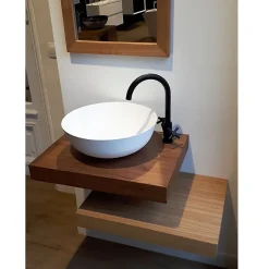 Sanycces Plan vasque suspendu ZERO pour salle de bain design chêne 52 x 120 cm