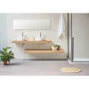 Sanycces Plan vasque suspendu ZERO pour salle de bain design chêne 45 x 160 cm