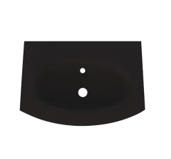Plan vasque verre noir mat Vague 69 cm* Plan Simple Vasque