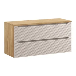 Meublorama Plan vasque YOKA Finition chene clair, 160 cm* Plan Double Vasque