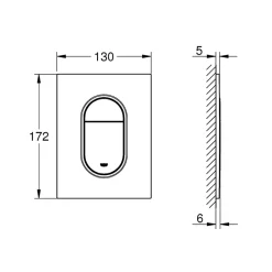 Grohe Plaque de commande WC Arena Cosmopolitan S Blanc alpin* Wc Suspendu