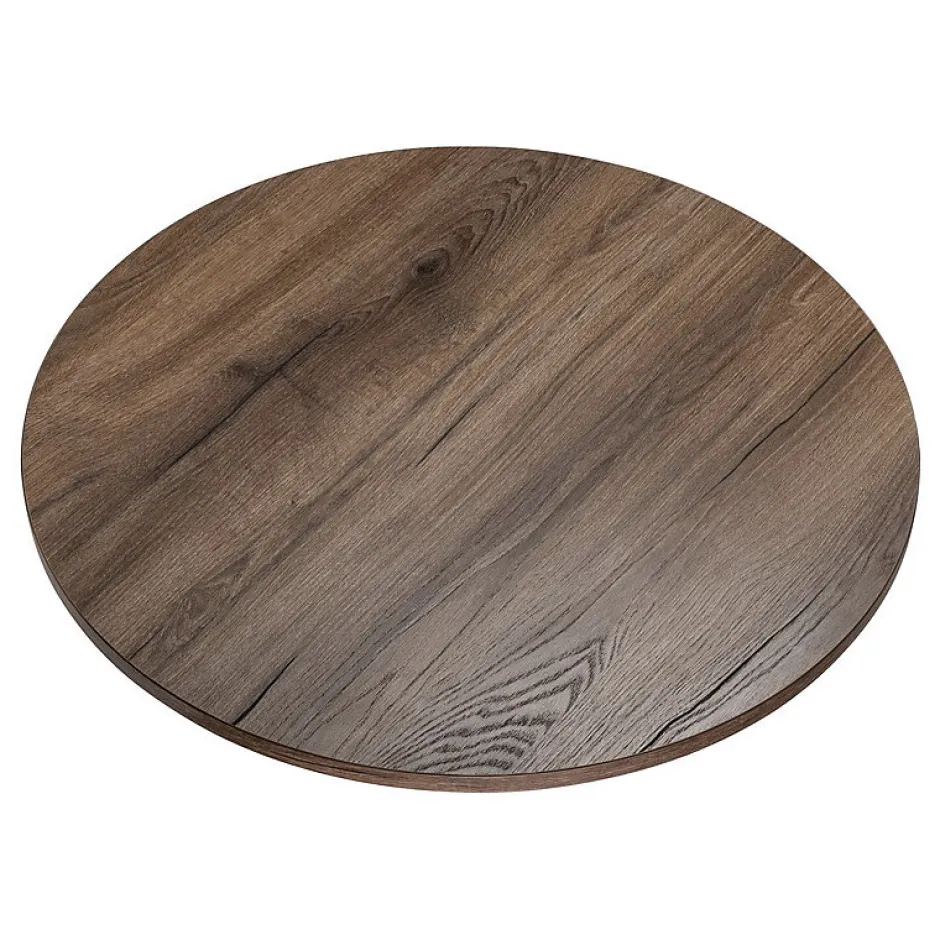 KOLM Plateau laminé chêne chocolat rond, diamètre 90 cm, pour bureau, table, table basse* Plan De Travail Buanderie