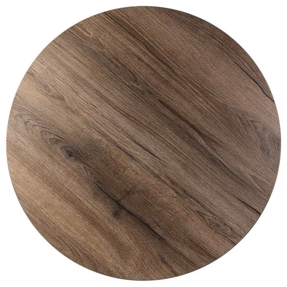 KOLM Plateau laminé chêne chocolat rond, diamètre 90 cm, pour bureau, table, table basse* Plan De Travail Buanderie