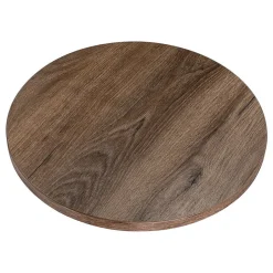KOLM Plateau laminé chêne chocolat rond, diamètre 50 cm, pour bureau, table, table basse