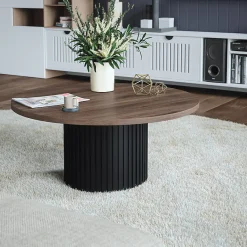 KOLM Plateau laminé chêne chocolat rond, diamètre 68 cm, pour bureau, table, table basse* Plan De Travail Buanderie