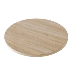 KOLM Plateau laminé chêne sonoma rond, diamètre 50 cm, pour bureau, table, table basse
