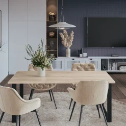 KOLM Plateau laminé chêne sonoma 160 x 80 cm pour bureau, table, table basse
