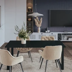 KOLM Plateau laminé noir 138 x 68 cm pour bureau, table, table basse* Plan De Travail Buanderie