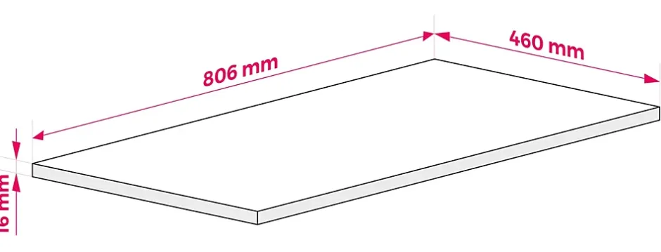 3xE Living Plateau pour armoire de salle de bain, couleur: Cachemire, dimensions: 80 x 45 x 1,6 cm* Plan De Travail Salle De Bains