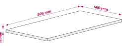 3xE Living Plateau pour armoire de salle de bain, couleur: Blanc, dimensions: 80 x 45 x 1,6 cm* Plan De Travail Salle De Bains