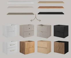 3xE Living Plateau pour armoire de salle de bain, couleur: Blanc, dimensions: 80 x 45 x 1,6 cm* Plan De Travail Salle De Bains