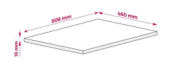 3xE Living Plateau pour armoire de salle de bain, couleur: Chêne Foncé, dimensions: 60 x 45 x 1,6 cm* Plan De Travail Salle De Bains