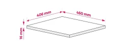 3xE Living Plateau pour armoire de salle de bain, couleur: Chêne Foncé, dimensions: 40 x 45 x 1,6 cm* Plan De Travail Salle De Bains