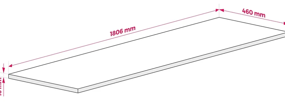 3xE Living Plateau pour armoire de salle de bain, couleur: Chêne Craft, dimensions: 180 x 45 x 1,6 cm* Plan De Travail Salle De Bains