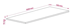 3xE Living Plateau pour armoire de salle de bain, couleur: Chêne Craft, dimensions: 100 x 45 x 1,6 cm* Plan De Travail Salle De Bains