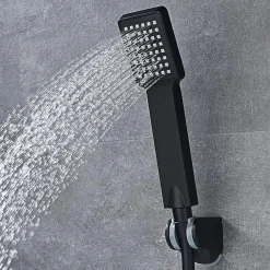 Kibath Poignée de douche carrée 1 position Maneral avec finition NOIR mat en ABS* Colonne De Douche Mécanique