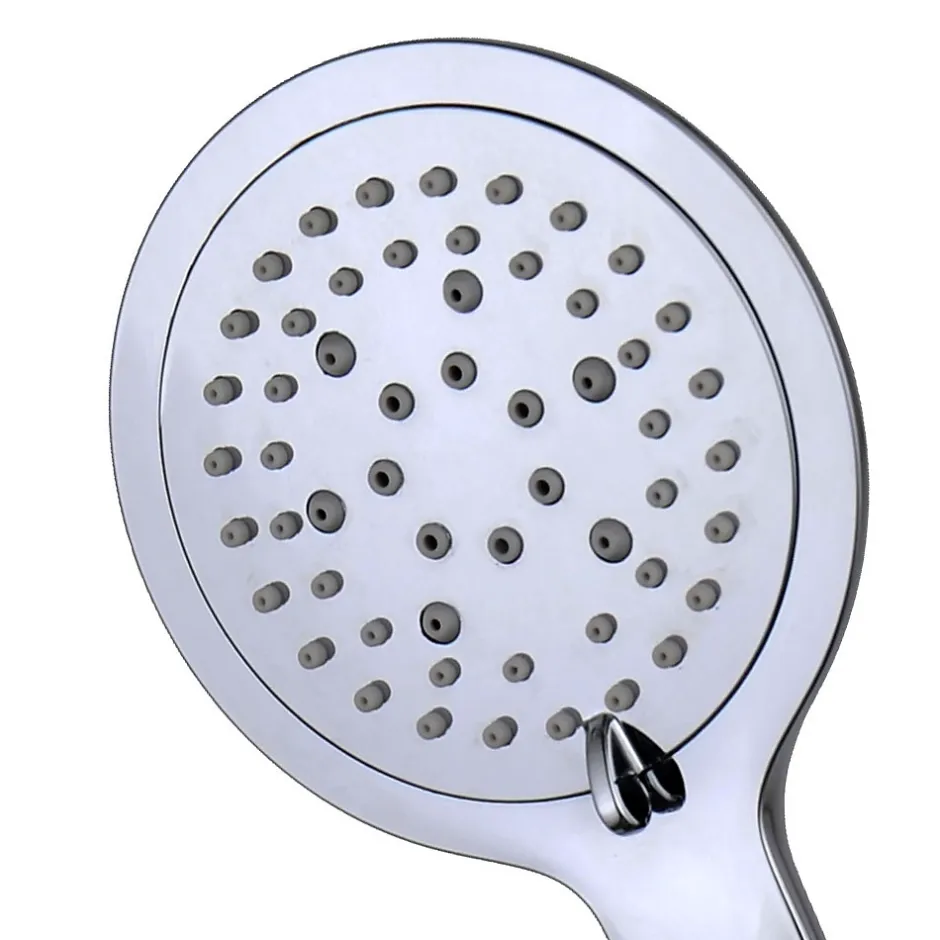 Kibath Poignée de douche manuelle 5 positions DUR ronde finition chrome brillant en ABS* Colonne De Douche Mécanique