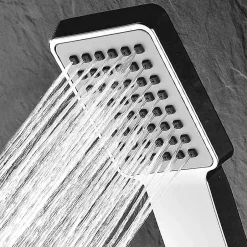 Kibath Poignée de douche manuelle 1 position carrée finition chrome poli en ABS* Colonne De Douche Mécanique