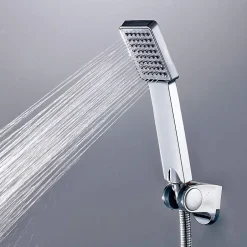 Kibath Poignée de douche manuelle 1 position carrée finition chrome poli en ABS* Colonne De Douche Mécanique