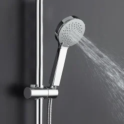 Kibath Poignée de douche manuelle 3 positions ALAS ronde finition chrome brillant en ABS