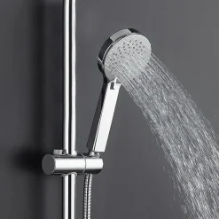 Kibath Poignée de douche manuelle 3 positions ALAS ronde finition chrome brillant en ABS