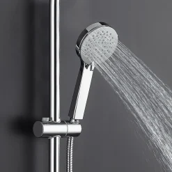 Kibath Poignée de douche manuelle 3 positions ALAS ronde finition chrome brillant en ABS