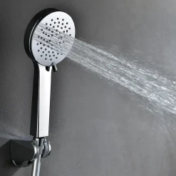 Kibath Poignée de douche ronde 3 positions NIRIA en finition chrome brillant en ABS* Colonne De Douche Mécanique
