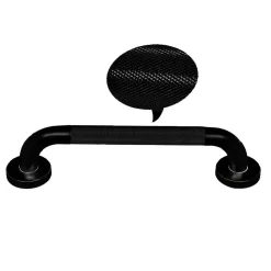 Kibath Poignée de sécurité antidérapante de 40 cm avec finition NOIRE mate en acier inoxydable* Barre D'Appui