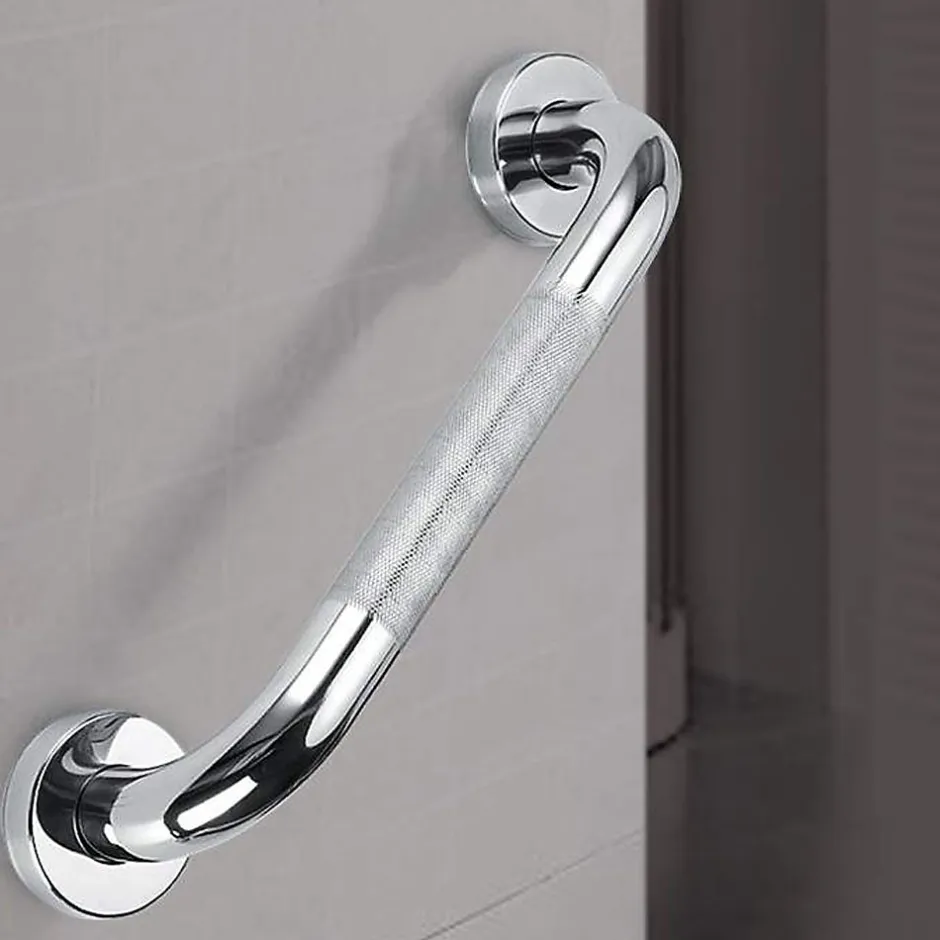 Kibath Poignée de sécurité antidérapante de 40 cm avec finition chromée polie en acier inoxydable* Barre D'Appui