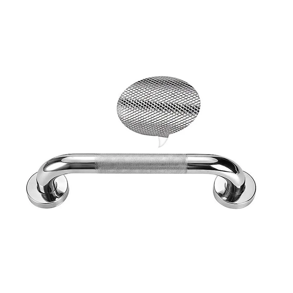 Kibath Poignée de sécurité antidérapante de 40 cm avec finition chromée polie en acier inoxydable* Barre D'Appui